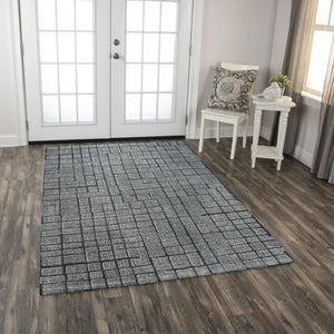 Alora Decor Wondrous Hand-Tufted 100% Wool Rug With Charcoal Grid And Plush Dense Pile For Modern Spaces 8'6" x 11'6" 11111111300168611