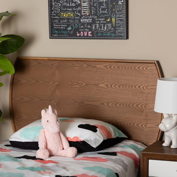 Baxton Studio Baxton Studio Laurien Mid-Century Modern Ash Walnut Wood Headboard with Adjustable Height Options Twin MG9754-Ash Walnut-HB-Twin