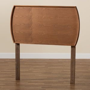 Baxton Studio Baxton Studio Laurien Mid-Century Modern Ash Walnut Wood Headboard with Adjustable Height Options Twin MG9754-Ash Walnut-HB-Twin