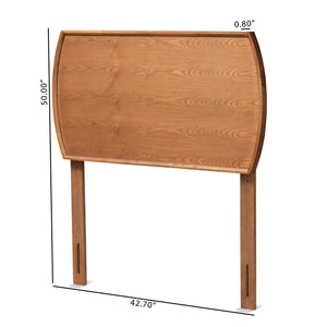 Baxton Studio Baxton Studio Laurien Mid-Century Modern Ash Walnut Wood Headboard with Adjustable Height Options Twin MG9754-Ash Walnut-HB-Twin