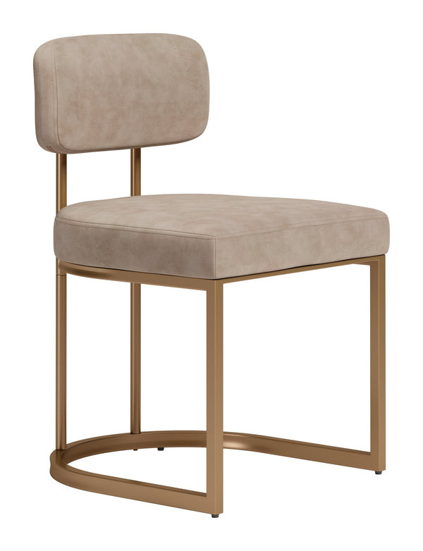 Velar Faux Leather Dining Chair Set Modern Padded Contoured Seat with Steel Base Legs