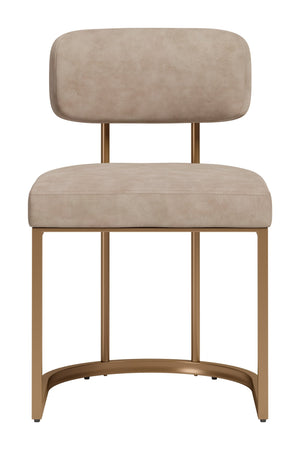 Velar Faux Leather Dining Chair Set Modern Padded Contoured Seat with Steel Base Legs