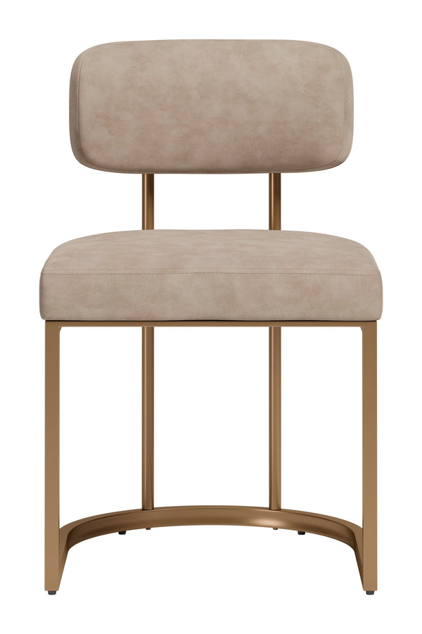 Velar Faux Leather Dining Chair Set Modern Padded Contoured Seat with Steel Base Legs