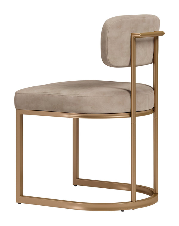 Velar Faux Leather Dining Chair Set Modern Padded Contoured Seat with Steel Base Legs