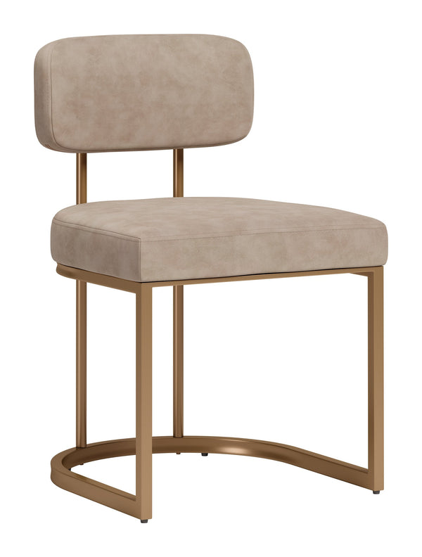 Velar Faux Leather Dining Chair Set Modern Padded Contoured Seat with Steel Base Legs