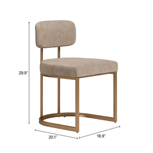 Velar Faux Leather Dining Chair Set Modern Padded Contoured Seat with Steel Base Legs