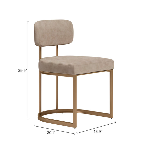 Velar Faux Leather Dining Chair Set Modern Padded Contoured Seat with Steel Base Legs