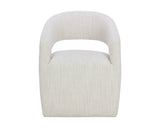 Lloret Wheeled Dining Armchair - Merino Pearl 111121 Sunpan