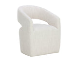 Lloret Wheeled Dining Armchair - Merino Pearl 111121 Sunpan