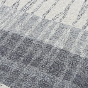 Alora Decor Wondrous Hand-Tufted 100% Wool Rug With Subtle Gray-Ivory Wave Stripes For Modern Cozy Spaces 8'6" x 11'6" 11111112800168611