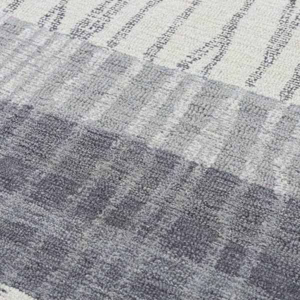 Alora Decor Wondrous Hand-Tufted 100% Wool Rug With Subtle Gray-Ivory Wave Stripes For Modern Cozy Spaces 8'6" x 11'6" 11111112800168611