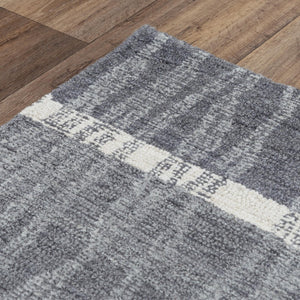 Alora Decor Wondrous Hand-Tufted 100% Wool Rug With Subtle Gray-Ivory Wave Stripes For Modern Cozy Spaces 8'6" x 11'6" 11111112800168611