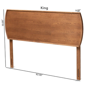 Baxton Studio Baxton Studio Laurien Mid-Century Modern Ash Walnut Wood Headboard with Adjustable Height Options Queen MG9754-Ash Walnut-HB-Queen