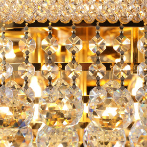 English Elm 28-Inch Gold Crystal Chandelier 15-Light French Empire Ceiling Light with 3000K LEDs, Dimmable Elegance W2869P411746