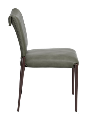 Freesia Faux Leather Dining Chair Set of 2 Stackable Steel Frame Contemporary Seating