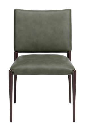 Freesia Faux Leather Dining Chair Set of 2 Stackable Steel Frame Contemporary Seating