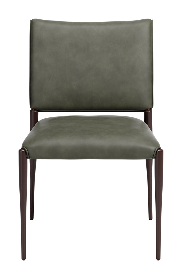 Freesia Faux Leather Dining Chair Set of 2 Stackable Steel Frame Contemporary Seating