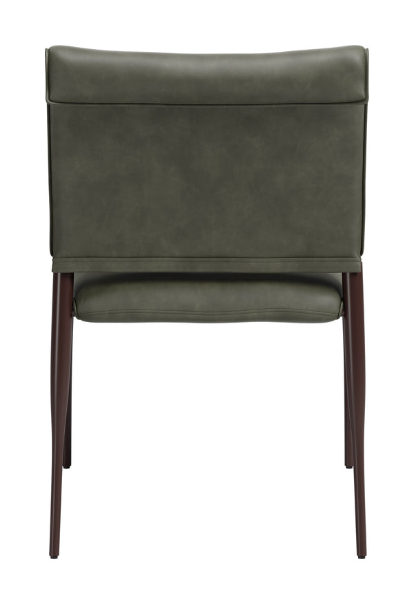 Freesia Faux Leather Dining Chair Set of 2 Stackable Steel Frame Contemporary Seating