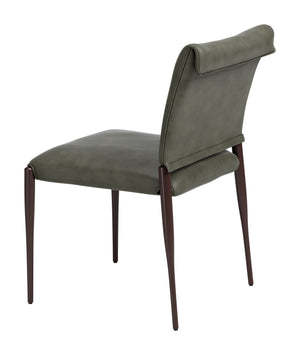 Freesia Faux Leather Dining Chair Set of 2 Stackable Steel Frame Contemporary Seating