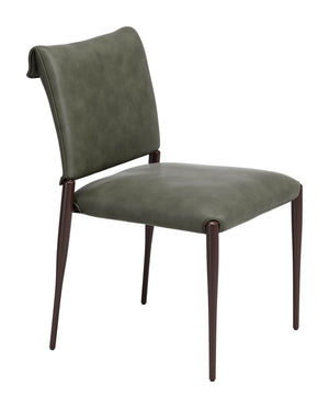 Freesia Faux Leather Dining Chair Set of 2 Stackable Steel Frame Contemporary Seating