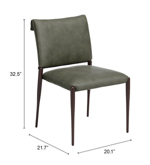 Freesia Faux Leather Dining Chair Set of 2 Stackable Steel Frame Contemporary Seating