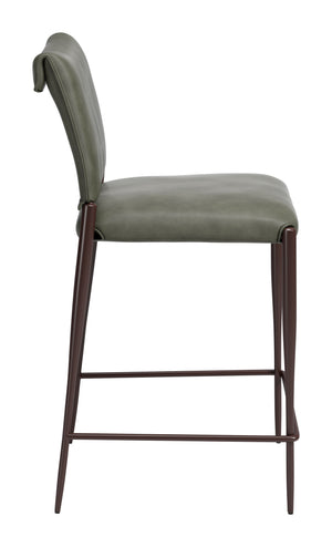 Freesia Faux Leather Counter Stools Set of 2 Stackable Steel Frame Modern Kitchen Seating