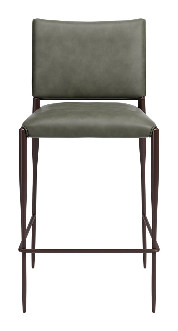 Freesia Set of 2 Faux Leather Barstools with Steel Legs for Kitchen Islands and Bar Areas