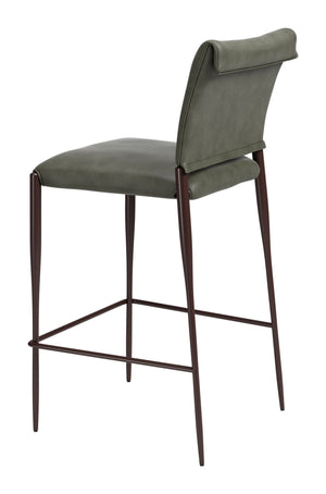 Freesia Set of 2 Faux Leather Barstools with Steel Legs for Kitchen Islands and Bar Areas