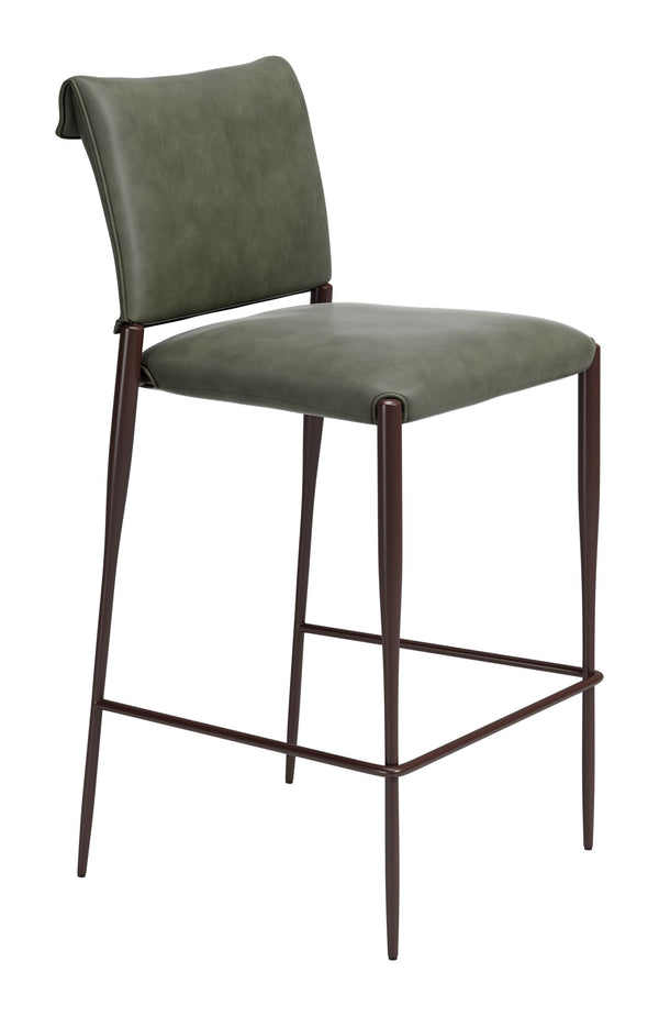 Freesia Set of 2 Faux Leather Barstools with Steel Legs for Kitchen Islands and Bar Areas