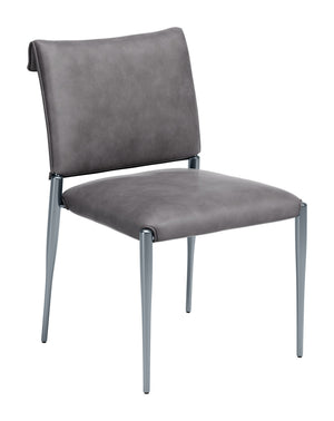 Freesia Faux Leather Dining Chair Set of 2 Stackable Steel Frame Contemporary Seating