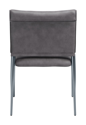 Freesia Faux Leather Dining Chair Set of 2 Stackable Steel Frame Contemporary Seating