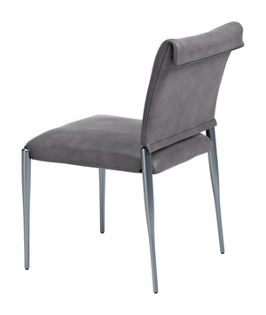 Freesia Faux Leather Dining Chair Set of 2 Stackable Steel Frame Contemporary Seating