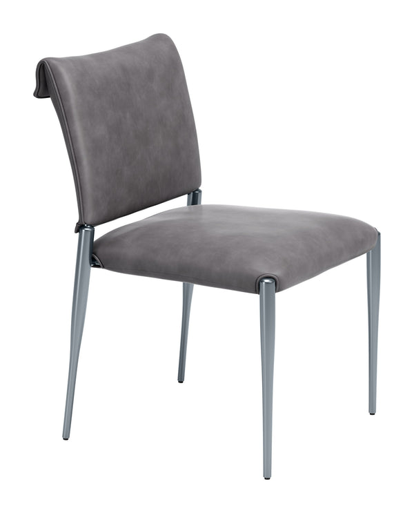 Freesia Faux Leather Dining Chair Set of 2 Stackable Steel Frame Contemporary Seating