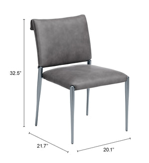 Freesia Faux Leather Dining Chair Set of 2 Stackable Steel Frame Contemporary Seating