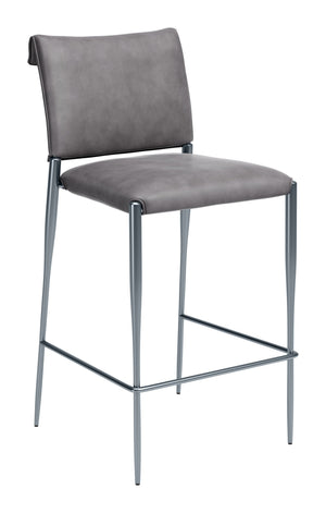 Freesia Set of 2 Faux Leather Barstools with Steel Legs for Kitchen Islands and Bar Areas