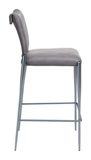 Freesia Set of 2 Faux Leather Barstools with Steel Legs for Kitchen Islands and Bar Areas