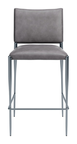 Freesia Set of 2 Faux Leather Barstools with Steel Legs for Kitchen Islands and Bar Areas