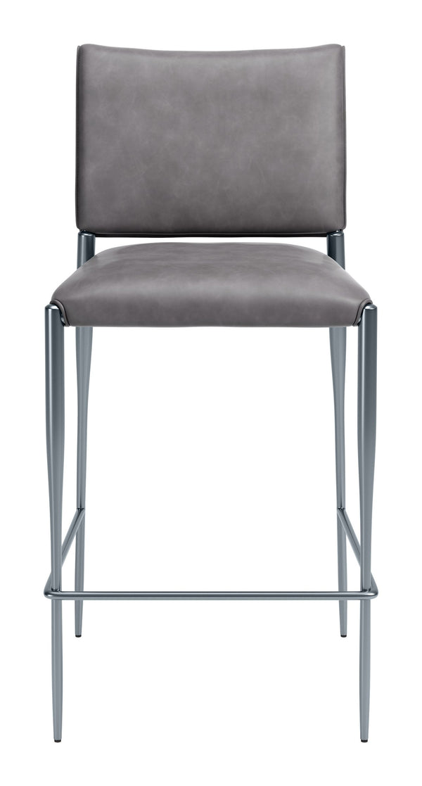 Freesia Set of 2 Faux Leather Barstools with Steel Legs for Kitchen Islands and Bar Areas