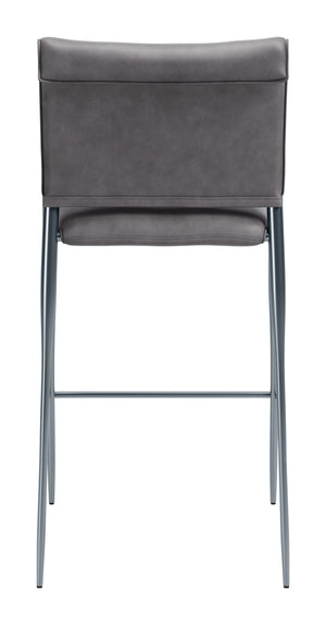 Freesia Set of 2 Faux Leather Barstools with Steel Legs for Kitchen Islands and Bar Areas