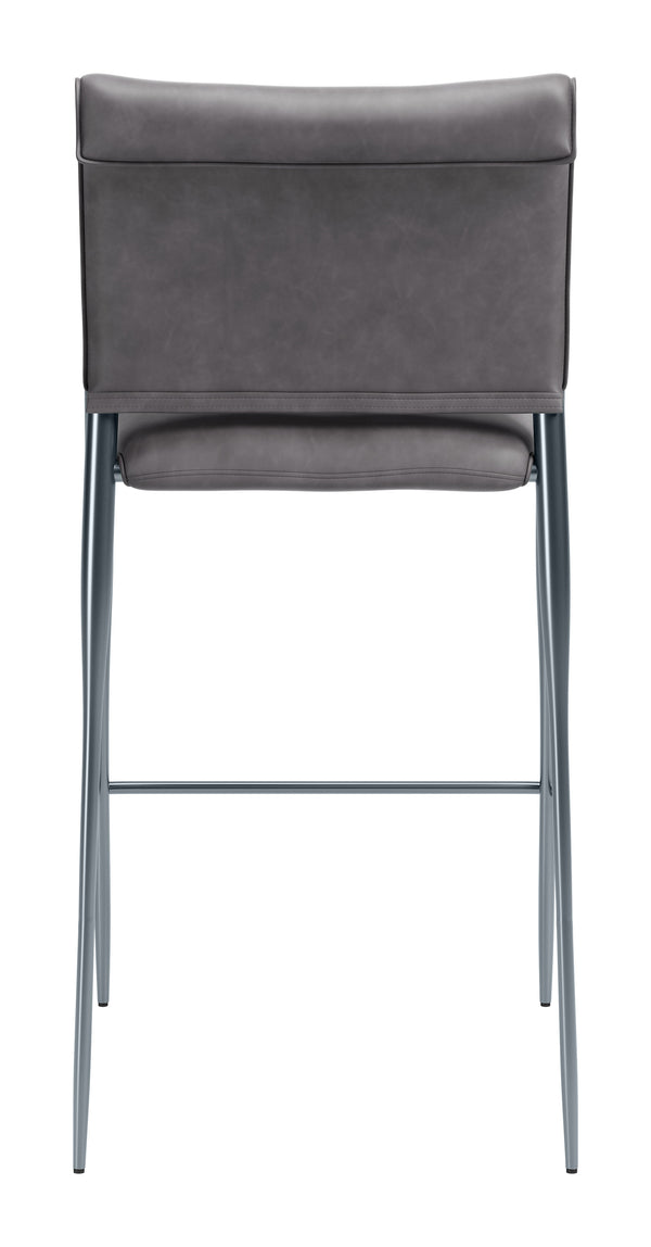 Freesia Set of 2 Faux Leather Barstools with Steel Legs for Kitchen Islands and Bar Areas