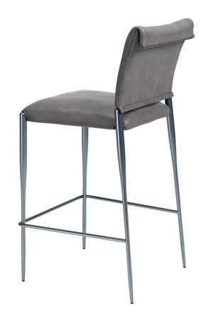 Freesia Set of 2 Faux Leather Barstools with Steel Legs for Kitchen Islands and Bar Areas
