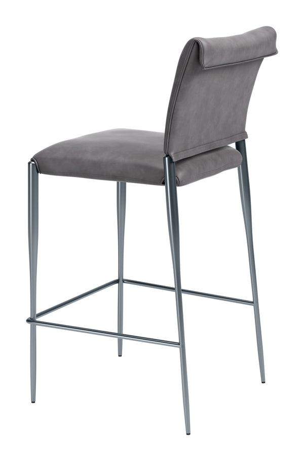 Freesia Set of 2 Faux Leather Barstools with Steel Legs for Kitchen Islands and Bar Areas