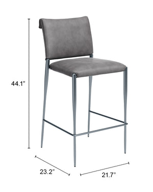 Freesia Set of 2 Faux Leather Barstools with Steel Legs for Kitchen Islands and Bar Areas