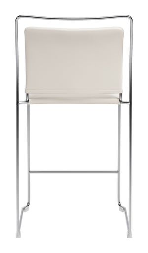 Verbena Faux Leather Counter Stools Set of 2 Stackable Steel Frame Kitchen Bar Seating