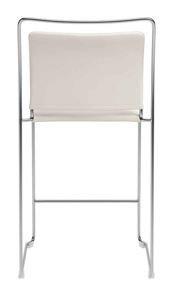 Verbena Faux Leather Counter Stools Set of 2 Stackable Steel Frame Kitchen Bar Seating
