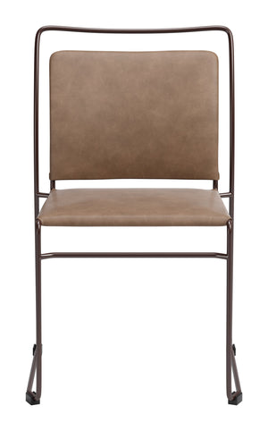 Verbena Faux Leather Stackable Dining Chairs Set of 2 with Modern Steel Frame Seating