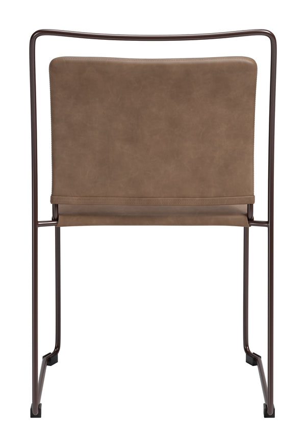 Verbena Faux Leather Stackable Dining Chairs Set of 2 with Modern Steel Frame Seating