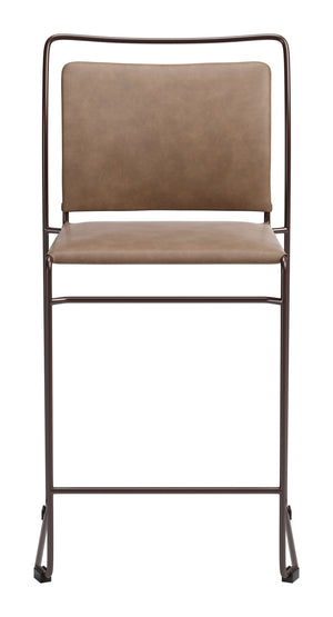 Verbena Faux Leather Counter Stools Set of 2 Stackable Steel Frame Kitchen Bar Seating