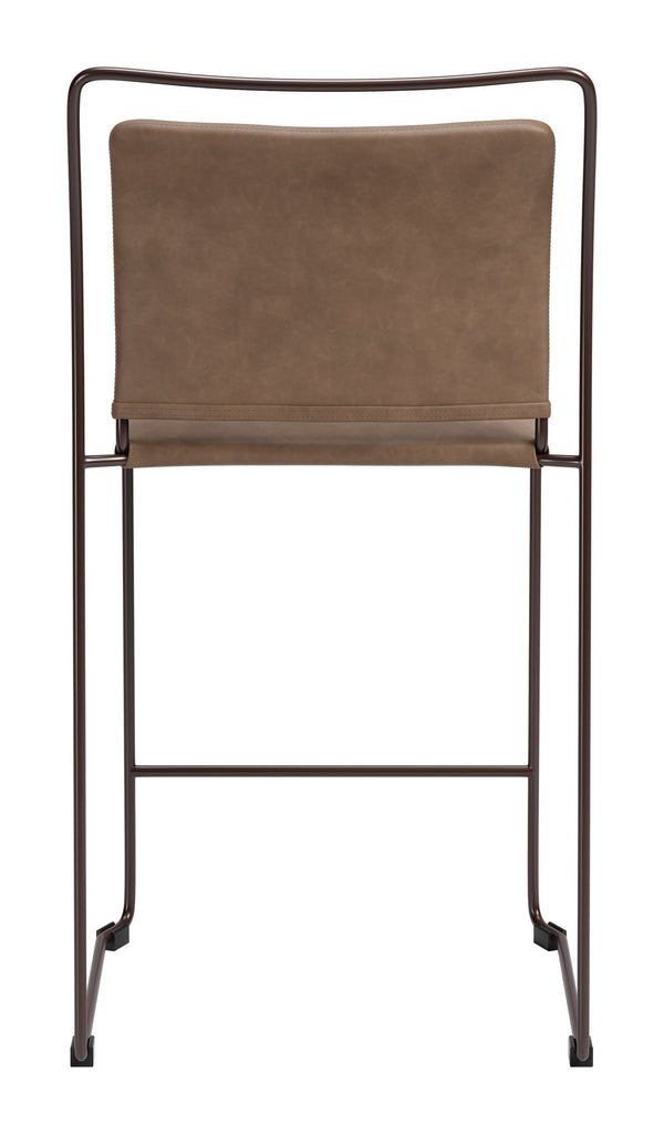 Verbena Faux Leather Counter Stools Set of 2 Stackable Steel Frame Kitchen Bar Seating
