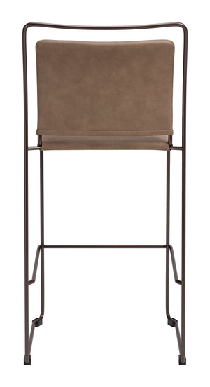 Verbena Faux Leather Barstools Set of 2 Stackable with Steel Legs and Footrest for Kitchen
